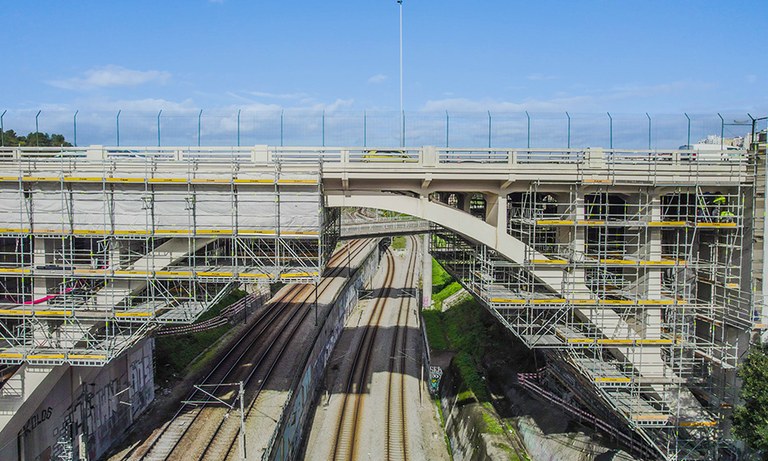 Réparation du plus long viaduc de Lisbonne